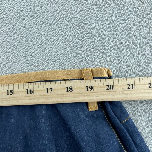 Vintage E.L.C.C. Denim Skirt With Leaf Motif Elastic Womens Size 2X 2051 - Picture 4 of 8